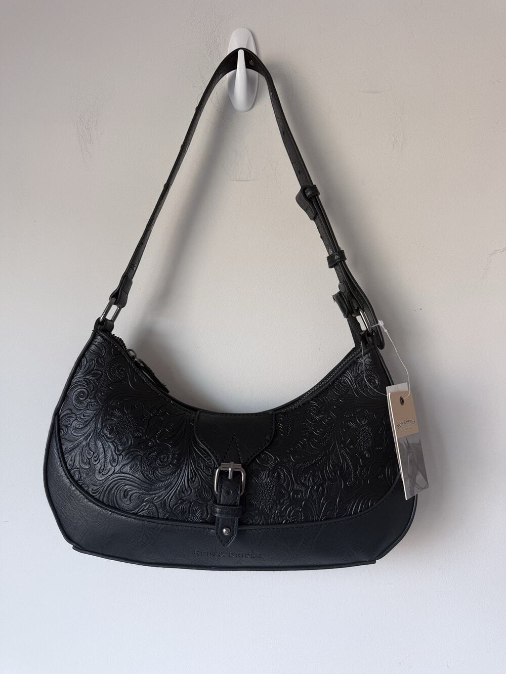 Rein and Bridle Black Faux Leather Women's Purse Western 12x7x2 NWT SLAH018